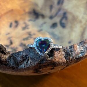 Heart-Shaped Mystic Topaz Silver Ring